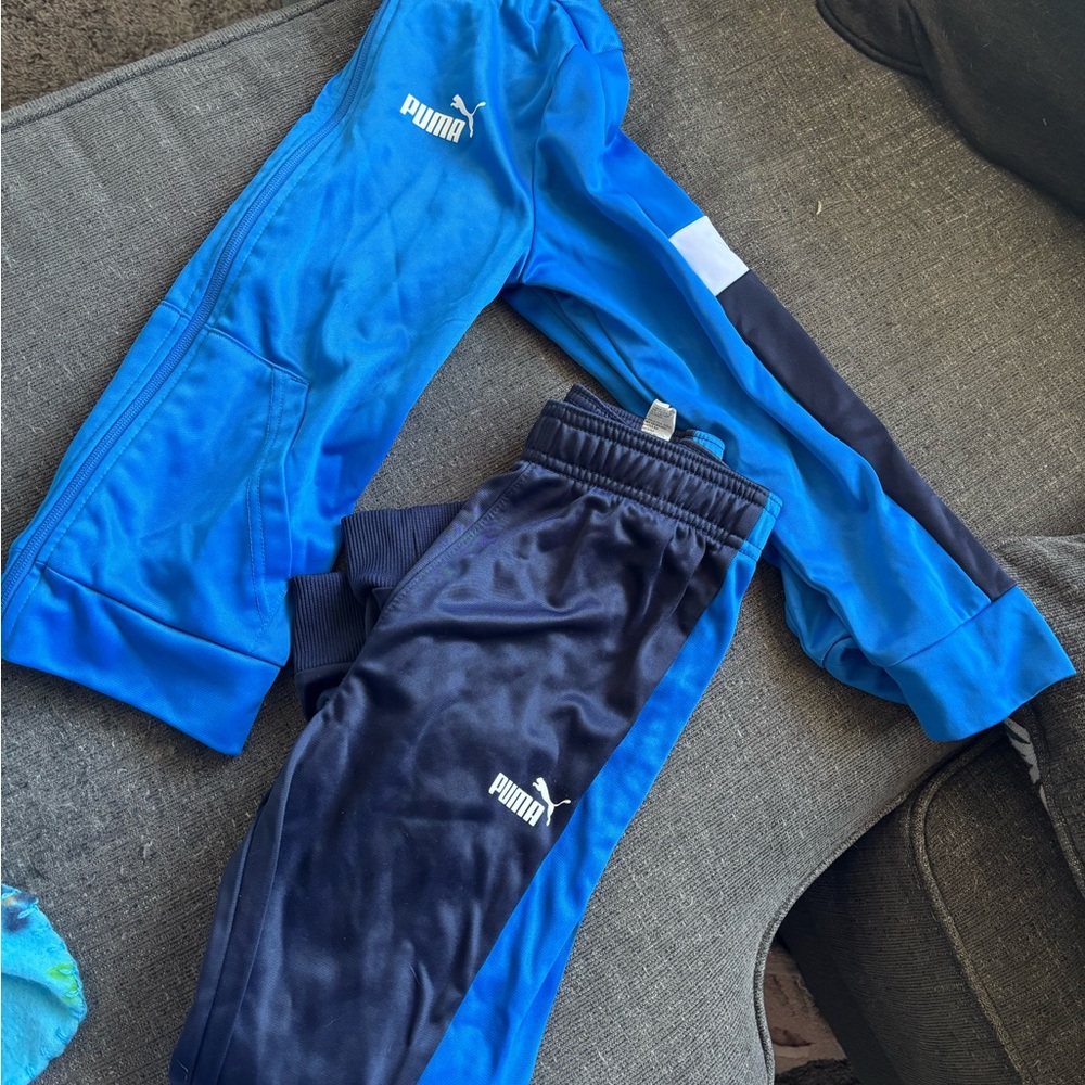 PUMA Kids Blue and Black Track Pants